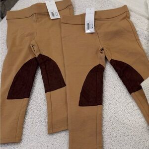 Janie and Jack Tan Leggings with Brown Patches